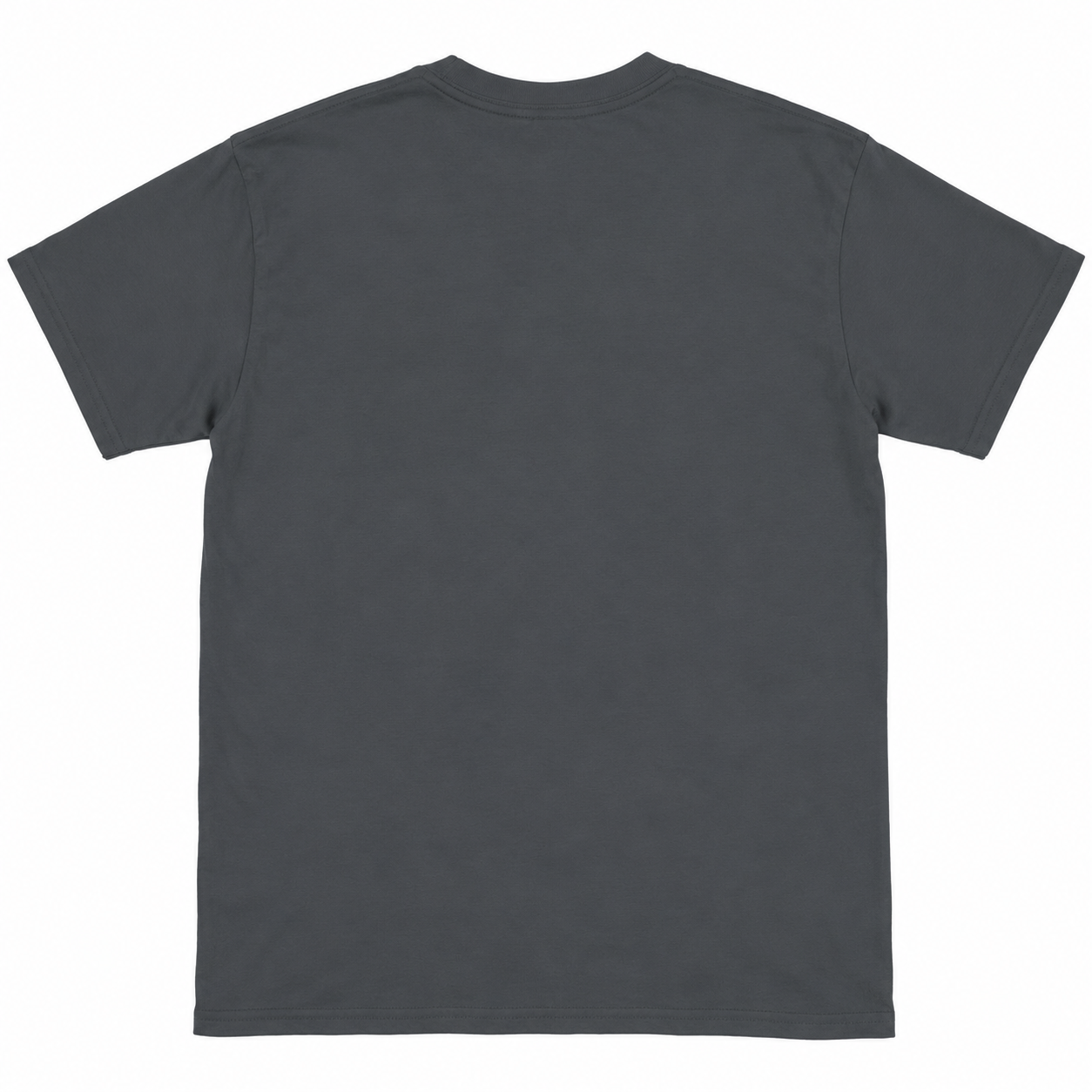 Plain dark gray t-shirt on a white background