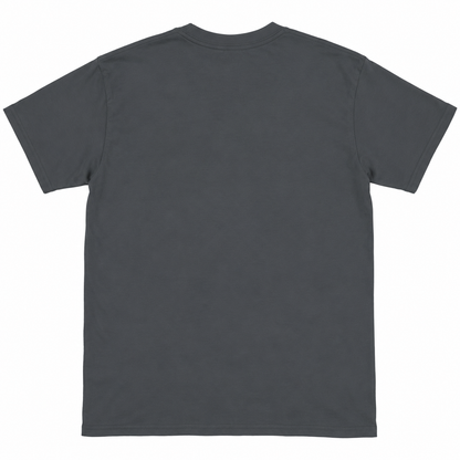 Plain dark gray t-shirt on a white background